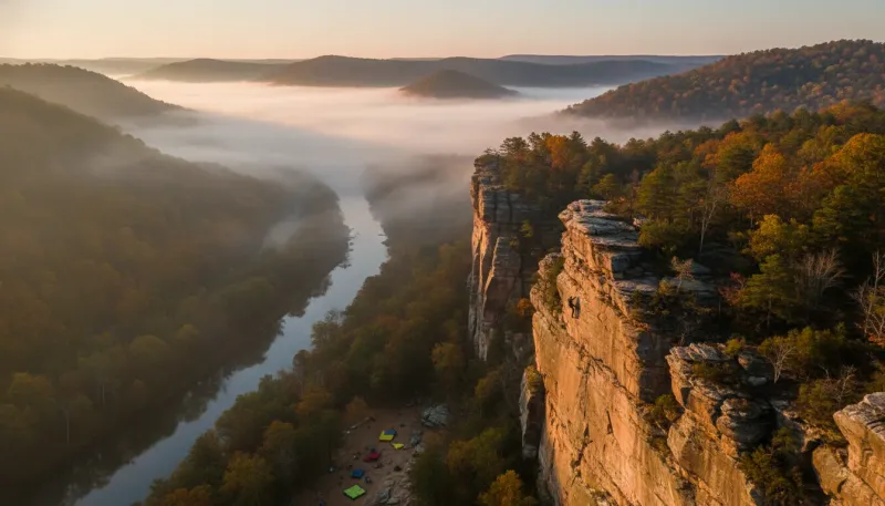 Arkansas climbing. Backdrop for the Climb Hubs Arkansas operator directory