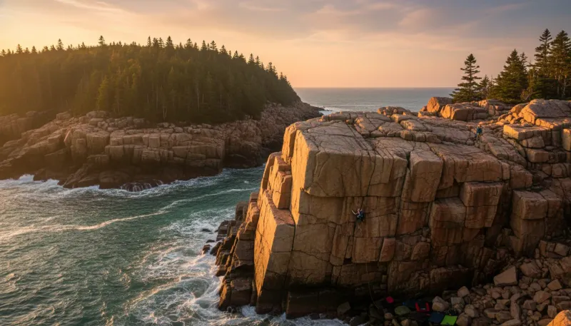 Maine climbing. Backdrop for the Climb Hubs Maine operator directory