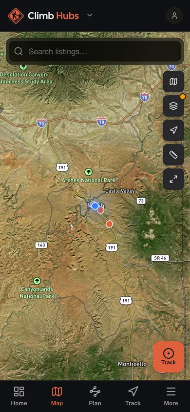 The Climb Hubs app directory map