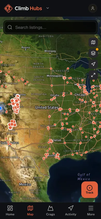 The Climb Hubs app directory map