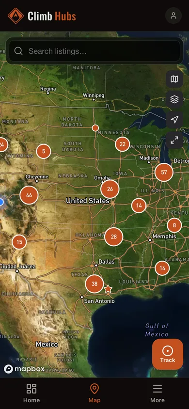 The Climb Hubs app directory map