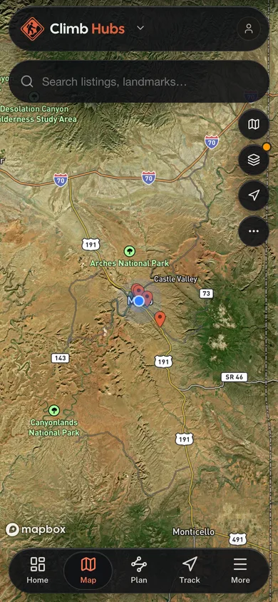 The Climb Hubs app directory map