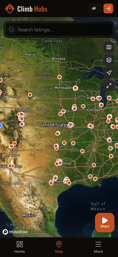 The Climb Hubs app directory map