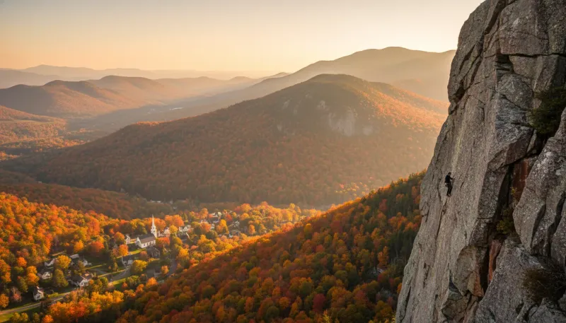 Vermont climbing. Backdrop for the Climb Hubs Vermont operator directory